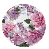 x4 Shabby Chic Pink Purple Hydrangea MELAMINE Dinner Plate Set Floral Summer Hydrangea