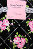 Juicy Couture Black W Pink Roses 60" x 90" Soft Plush Twin Blanket Roses