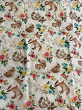 Spring Woodland Animals With Flowers 100% Cotton Fabric Fat Quarter 18Óx21Ó New Flowering Plants