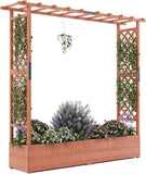 Elevated Wooden Garden Planter Box with Trellis & Canopy for Climbing Plants Garden Plants