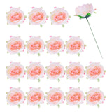 25Pcs Peonies Artificial Flowers, Fake Peony Flowers with Stems, Pink White Peony