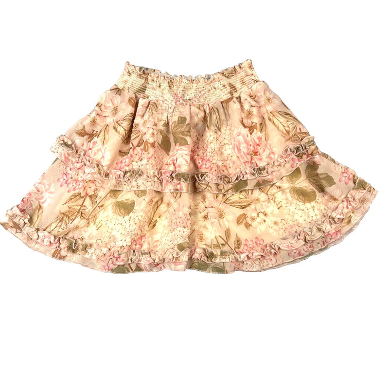 Show Me Your Mumu Shae Skirt in Hydrangea Blooms Size Large Blush Pink Fairy Hydrangea
