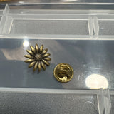Vintage Brass Sunflower Button with Snap Fastener JJ Jonette Sunflower