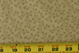 By 1/2 Yd, Vintage, Tan Calico on Tan Quilt Cotton, P4682 Flowering Plants