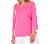 FRESH PRODUCE Small Cosmos PINK Sunset French Terry Sweatshirt $64 NWT New S Roses