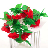 1-6Pack Fake Rose Vine Flowers Plants Artificial Hanging Ivy Home Party 7.6 Feet Green Plant