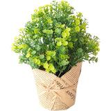 Silk Artificial Flower Plant for Interior Decor Green Potted Floral Display Green Plant