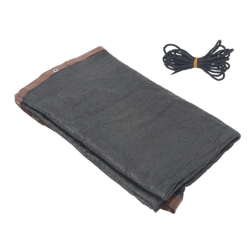 Dark gray pool leaf net cover with grommets and rope tie