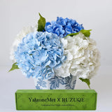 4 Pcs Real Touch Hydrangea Artificial Flower Natural Lifelike 21'' Long Stem ... Hydrangea