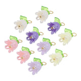 50PCS 13x14mm Acrylic Flower Charm Lily of the Valley Jewelry 5 Colors Lily