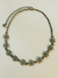 Silvertone Metal Flowers Silver Sunflower Necklace REDUCED CLEARANCE SALE PRICE Sunflower