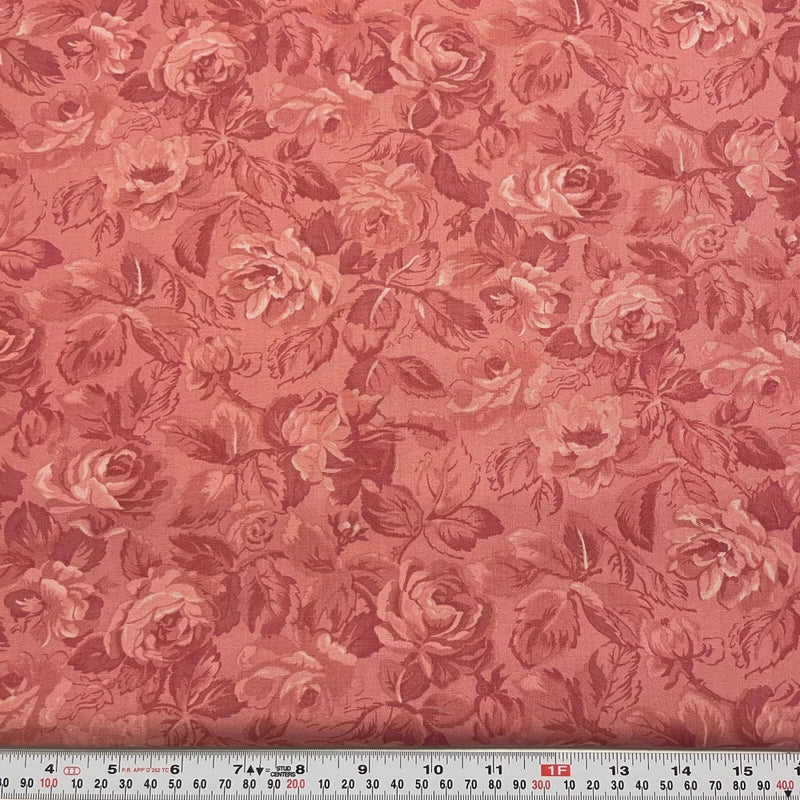 Return To Romance Maywood Studio Dusty Pink Floral Cotton by the HALF YARD Flowering Plants