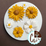 Daisies / dandelion / sunflower flowers silicone mold. 6 cavities Daisies