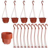 15 Sets Hanging Plant Pots Plastic Planters with Hooks for Garden Indoor Use Garden Plants
