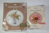 Embroidery Kit Pampas Grass and Crochet Hoop Kit Flowers by Needle Creations Pampas Grass