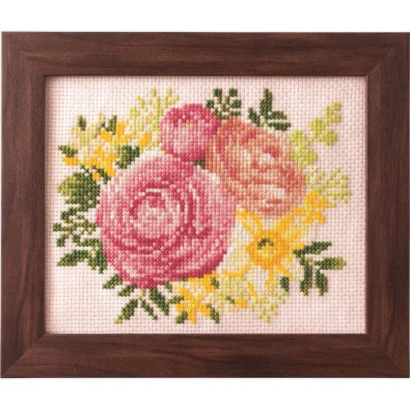 Cross Stitch Kit - Seasonal Flower Arrangement Ranunculus and Daffodil Ranunculus