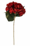 Red Artificial Hydrangea Stem Silk Flower Deep Red Faux Floral Wedding Decor Hydrangea