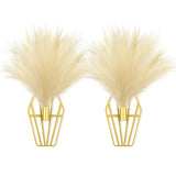 KOYILTD 2 Pieces Boho Wall Decor Gold Metal Art Artificial Pampas Pampas Grass