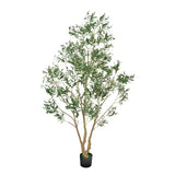 Uimoso Artificial Olive Tree 8ft Tall Faux Silk Plant Potted Indoor Home Decor Green Plant