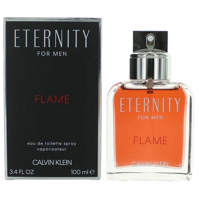 Eternity Flame by Calvin Klein, 3.4 oz Eau De Toilette Spray for Men EDT