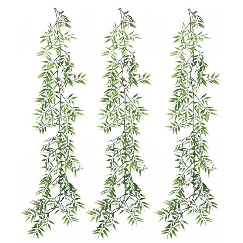 Artificial Leaf Vine Realistic Design Lifelike Leaf Rattan Easy Installation Green Plant