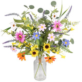 2 Bundles Artificial Daisy Flowers Fake Silk Spring Flowers Colorful Flowers ... Sunflower