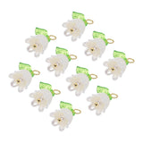 10PCS 13x14mm Acrylic Flower Charm Lily of the Valley Jewelry White Lily