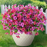 Artificial Fake Flowers Plants for Outdoors - 12 Bundles Fake Plants Faux Sil... Hydrangea