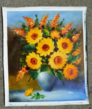 BOUQUET SUNFLOWER BABY BREATH FLOWER 24" PAINTED CANVAS OIL PAINTING ART GIFT 70 Sunflower