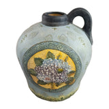 BobÕs Pottery Small Blue Jug Vase with Purple Hydrangea Flowers Hydrangea