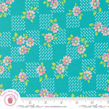 Moda ON THE BRIGHT SIDE 22463  19  Teal Blue Floral ME & MY SISTER Quilt Fabric Flowering Plants