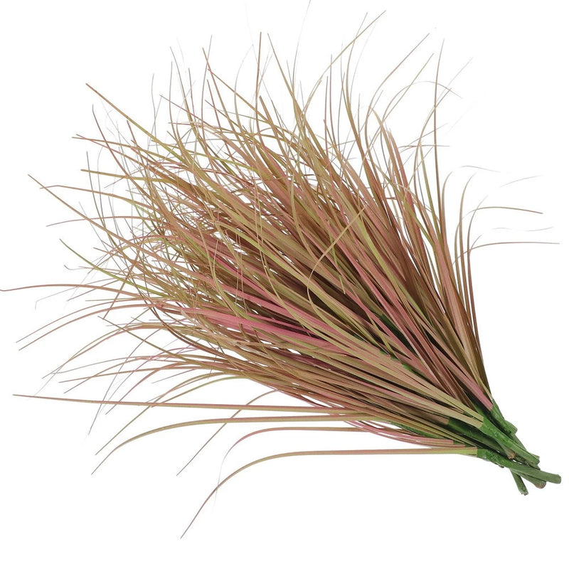 Artificial outdoor grass bundle with long green and brown blades