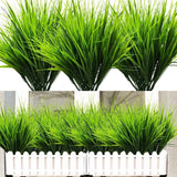 10 Bundles Artificial Grass Plant Fake Flower Wedding Decor Shrub Greening DIY Green Plant