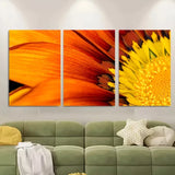 3pcs Vibrant Sunflower Macro Flower Metal Print Ready to Hang Art Sunflower