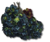 Artificial Hydrangea Flower Stems Floral Dark Blue Purple Green 30" Set 10 Hydrangea
