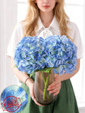 Nubry 2pc Large Latex Hydrangea Flowers 22.5" Blue Real Touch w/ Stems Hydrangea