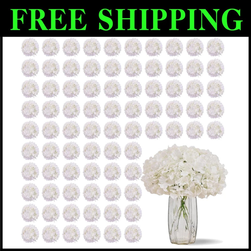 Realistic Artificial Hydrangea Flowers 100pcs Silk Stems Hydrangea