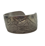 Salisbury Pewter Flower of the Month Cuff Bracelet January Carnation Carnation