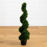 3' Artificial Cedar Spiral Topiary Tree Indoor/Outdoor Home Decor. Retail $122 Green Plant