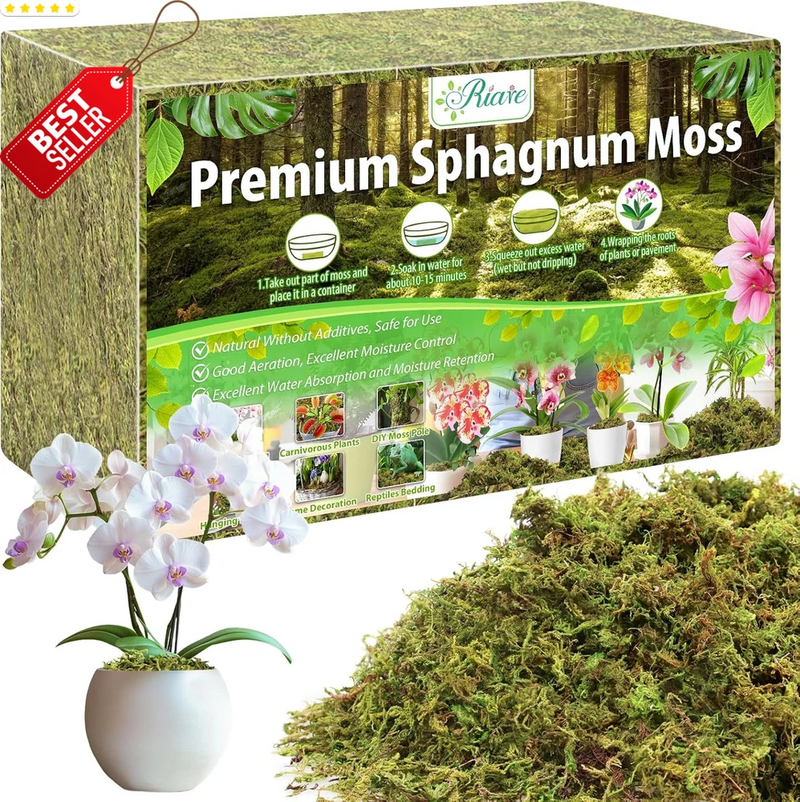 4.4LBS Sphagnum Moss 80QT Orchid Potting Mix Dried Decorative Reptile DIY - US Orchids