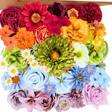 ASTRYAS Rainbow Colorful Artificial Flowers Combo Box Set, Fake Roses Silk Pe... Hydrangea