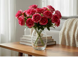 NWT Lot of 8 Artificial Fushia Peony Floral Decor for Home Length 10" Peony