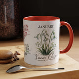 Personalized Carnation & Snowdrop Birth Flower Mug Carnation