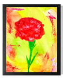 Guajardo Art: Carnation 14X11 Original  Canvas Signed Art Expressionism Carnation