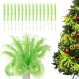 15 Pcs Lime Green Christmas Tree Topper 17'' Furry Stems Curly Picks Stems Ch... Pampas Grass
