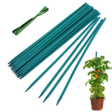 25Pcs 12Inch Green Bamboo Plant Sticks Wooden Plant Stakes Support for Orchid Garden Plants