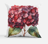 Red Hydrangea Throw Pillow | Cottagecore Decor | 24