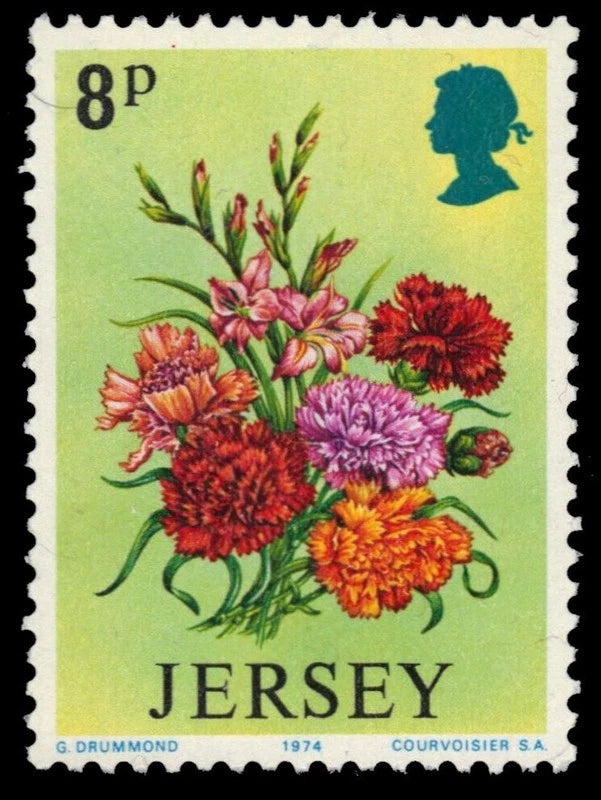 JERSEY 97 (SG105) - Spring Flowers "Carnations and Gladioli" (pa85324) Carnation