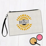 Gift Makeup Bag : Sunflower Personalized Name Flower Floral Yellow Decor Bridget Sunflower