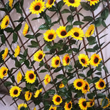 Flower Wreath Hanging Decorative Rattan Flowers Green Leaf Garland Sunflower Sunflower